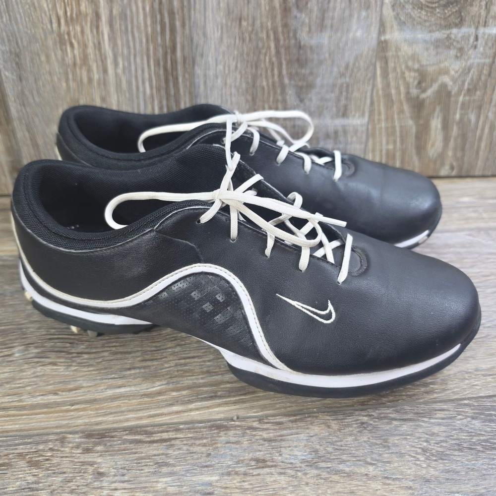 Nike Womens Golf Shoes Black White Spiked 418368-010 Size 8.5 US